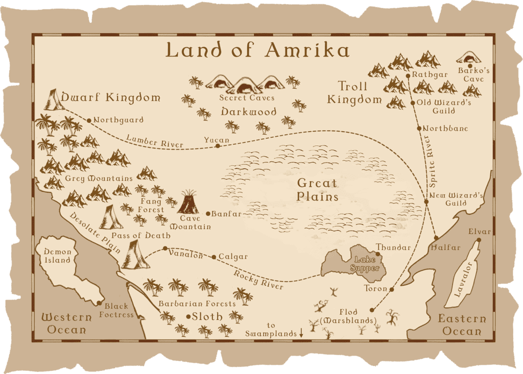 The Great Forget Fantasy Series map