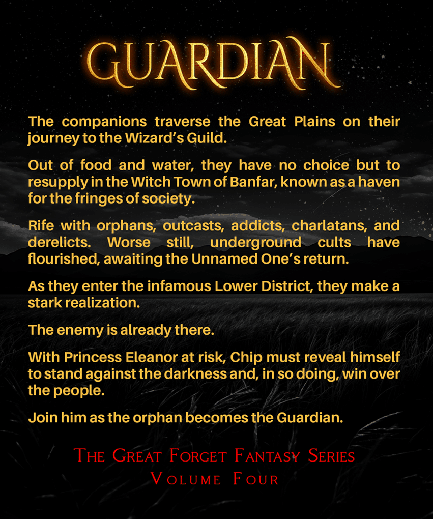 Guardian - The Great Forget Fantasy Series Volume Four Back Cover